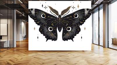 PNG Mystical black butterfly illustration Wall mural