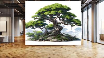 PNG Oil painting illustration of Hokaido, isolated on white background --ar 3:2 Wall mural