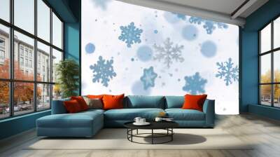 PNG photo of *snowflakes* and bokeh isolated on black background --ar 3:2 --v 5.2 Wall mural