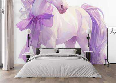 PNG Purple coquette unicorn art animal mammal. Wall mural