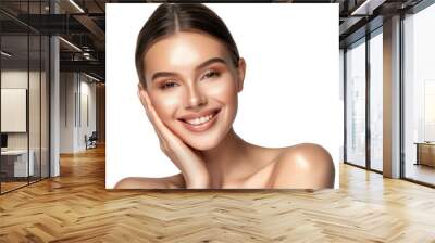 PNG Radiant woman smiling confidently Wall mural