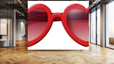 PNG Red heart sunglasses white background accessories moustache. Wall mural