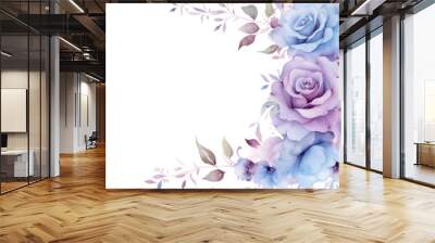 PNG Rose border frame painting pattern flower. Wall mural