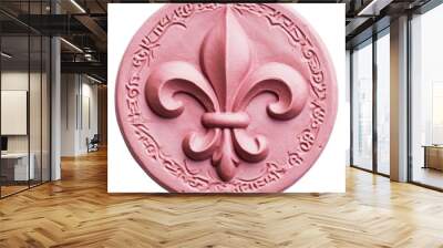 PNG Seal Wax Stamp fleur de lis craft white background representation. Wall mural