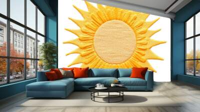 PNG Sun in embroidery style sunflower textile pattern. Wall mural