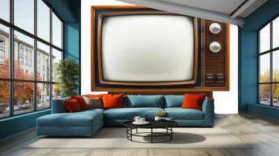 PNG Television screen white background broadcasting. Wall mural