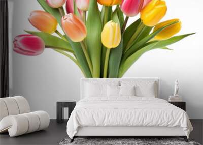 PNG Tulips vase flower plant. Wall mural