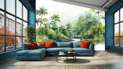 PNG Vegetation outdoors nature forest. Wall mural