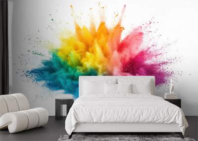 PNG Vibrant colorful powder explosion art Wall mural