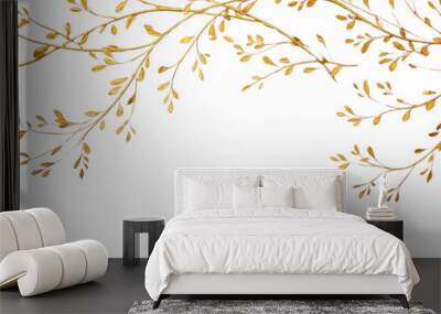 PNG Vines border frame backgrounds pattern gold. Wall mural