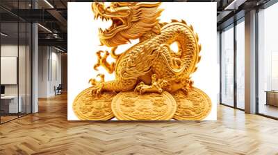 PNG Yuan Bao Chinese Gold gold dragon representation. Wall mural