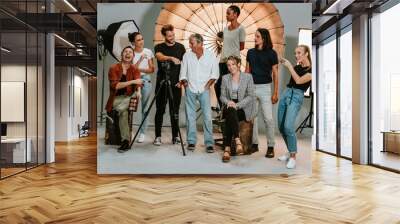 Portrait of a shoot production team Wall mural