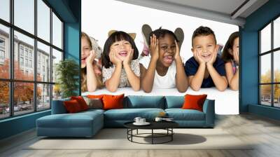 portrait of children group in studio. Wall mural