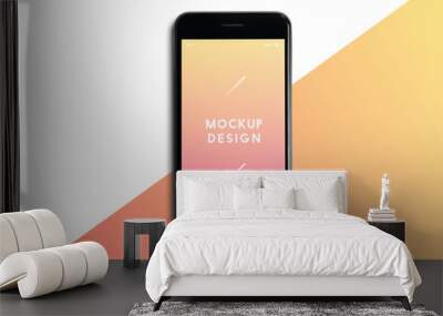 Premium mobile phone screen mockup template Wall mural