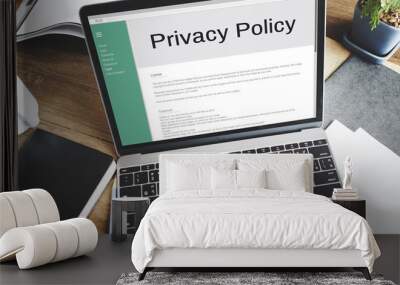 Privacy Policy Information Principle Strategy Rules Concept Wall mural