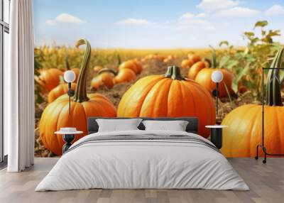 Pumpkin vegetable outdoors nature. Wall mural