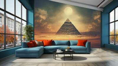 Pyramid architecture astronomy landscape. Wall mural