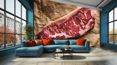 Raw marbled beef food photography recipe idea Wall mural