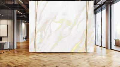 Rectangle golden frame on a marble background Wall mural