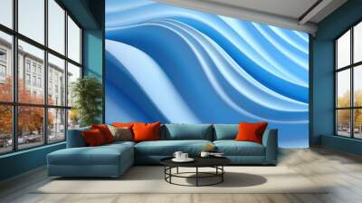 Render of light blue pattern silk backgrounds. Wall mural