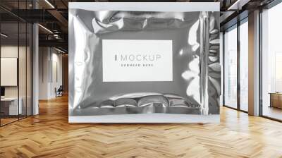 Resealable metallic packaging bag mockup Wall mural