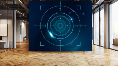 Retinal biometric scan vector cyber security technology in blue tone Wall mural