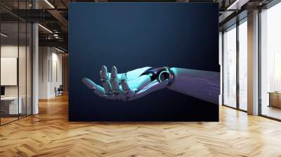 Robot hand 3D background, presenting technology gesture Wall mural