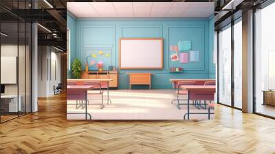 Room architecture classroom furniture. Wall mural