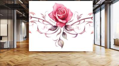 Rose graphics pattern flower. Wall mural