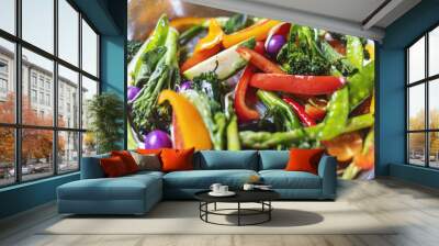 Sauted mixed vegetables food photography recipe idea Wall mural