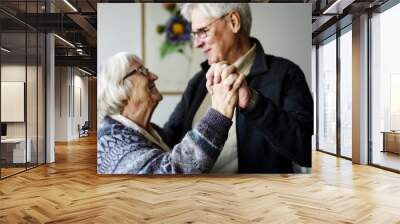 Senior couple dancing Wall mural