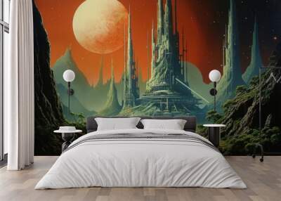 Serene earth astronomy landscape night. Wall mural