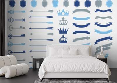 Set of label ornament vectors Wall mural