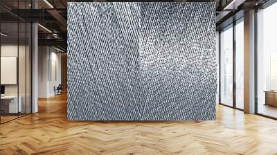 Shiny silver thread textured background Wall mural