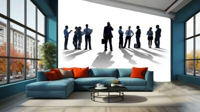 Silhouette Business People Discussion Communication Meeting Conc Wall mural