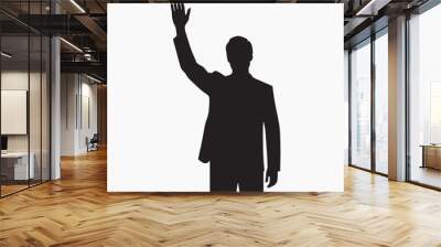 Silhouette waving man illustration Wall mural