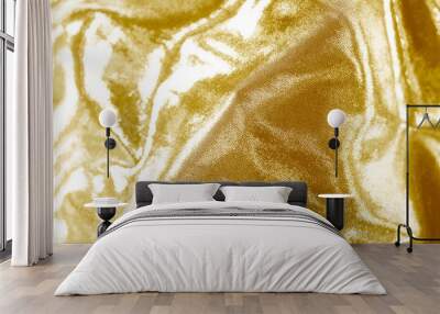 Silky golden fabric textured background Wall mural