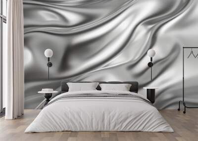 Silver texture backgrounds silk monochrome. Wall mural