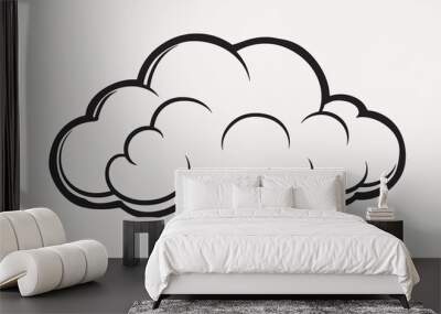 Simple black and white cloud Wall mural