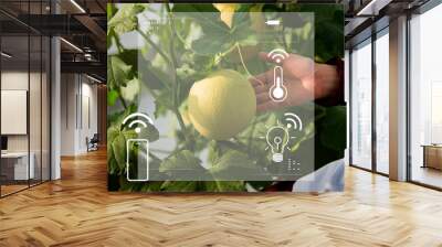 Smart agriculture 5.0 green plant product farming technology social media banner Wall mural