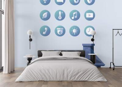 Smart home vector pack with icons Wall mural