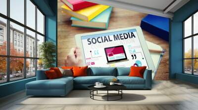 Social Media Social Networking Technology Connection Concept Wall mural