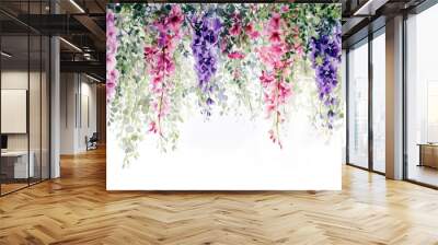 Spring flowers nature blossom hanging. Wall mural