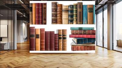 Stack of books png cut out element set Wall mural