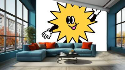 Starburst shape cartoon png, creative character illustration, transparent background Wall mural