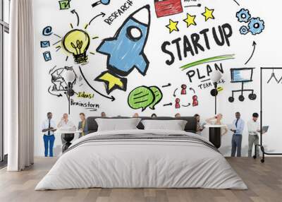 start up business launch success business technology concept Wall mural