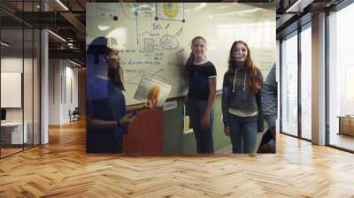 students giving a presentation in a classroom Wall mural