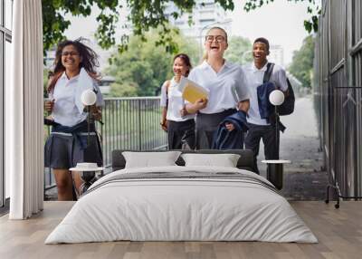 Students on their way home from school Wall mural