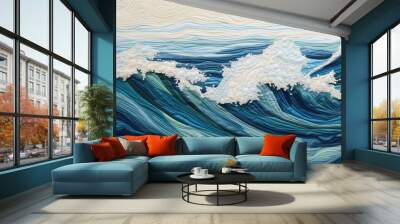 Stunning joyful ocean waves pattern nature sea. Wall mural