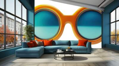 Stylish yellow round sunglasses illustration Wall mural